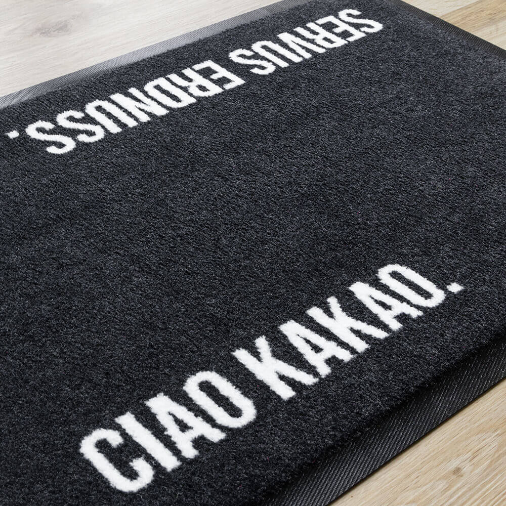 Matacama - Personalisierte Fussabtreter und Fussabstreifer - Lustiges Fussmatten Designs - Servus Erdnuss, Ciao Kakao