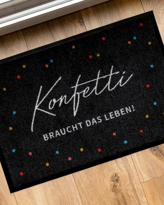 Matacama - Dein Onlineshop für Design Fußmatten - Lustige Fussabtreter - Waschbare Fußabstreifer - Konfetti braucht das Leben